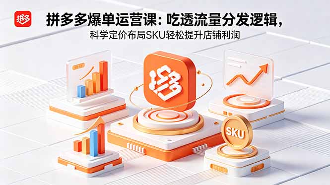 拼多多爆单运营实战课：吃透流量分发逻辑，科学定价布局SKU轻松提升店铺利润-才疏云网创