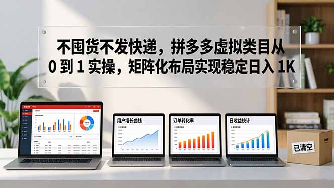 不囤货不发快递，拼多多虚拟类目从 0 到 1 实操，矩阵化布局实现稳定日入 1K-才疏云网创