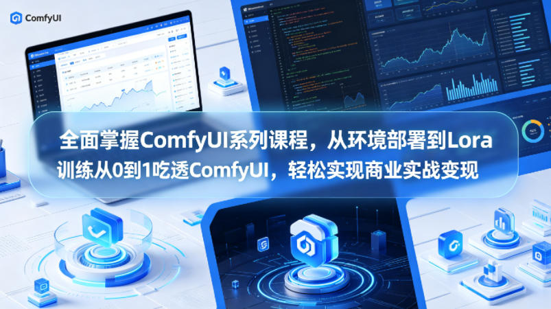 全面掌握ComfyUI系列课程,从环境部署到Lora训练从0到1吃透ComfyUI,轻松实现商业实战变现-才疏云网创