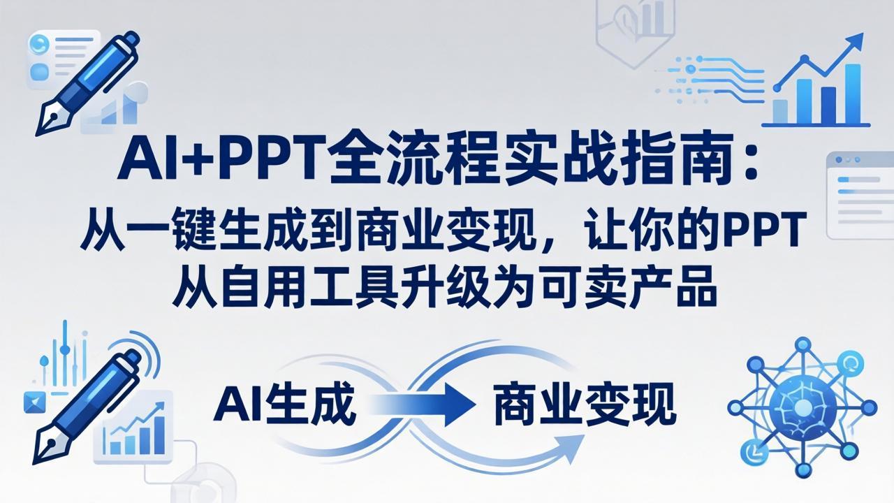 AI+PPT全流程实战指南-更新4月21：从一键生成到商业变现，让你的PPT从自用工具升级为可卖产品-才疏云网创
