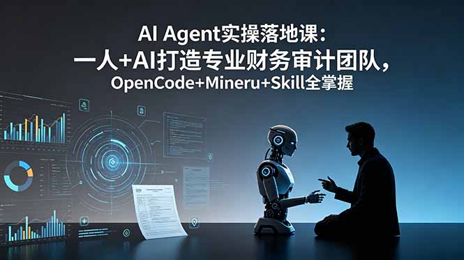 AI Agent实操落地课:一人+AI打造专业财务审计团队,OpenCode+Mineru+Skill全掌握-才疏云网创