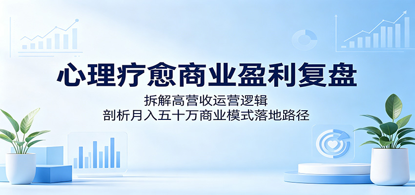 心理疗愈商业盈利复盘：拆解高营收运营逻辑，剖析月入五十万商业模式落地路径-才疏云网创