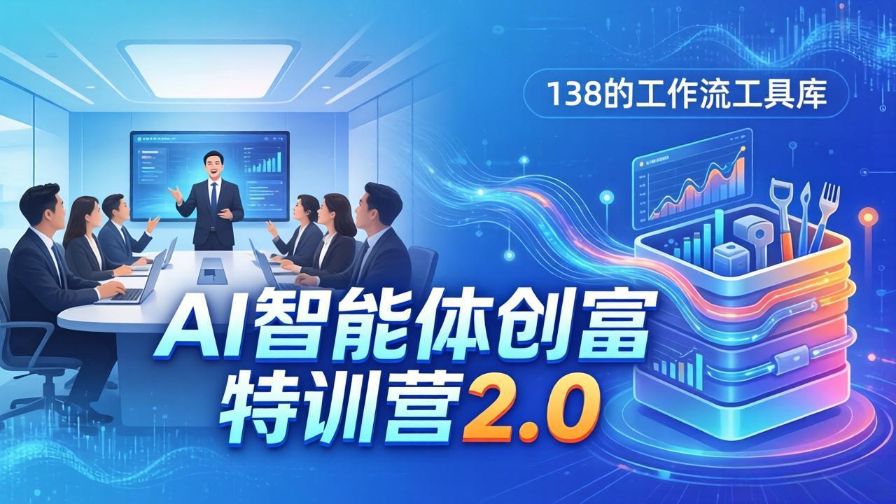 AI智能体创富训练营2.0：3天闭门直播+视频课+工具库，从0到1搭建智能体附138个工作流-才疏云网创