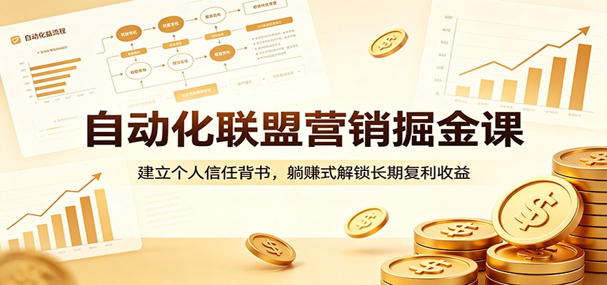 自动化联盟营销掘金课：建立个人信任背书，躺赚式解锁长期复利收益-才疏云网创