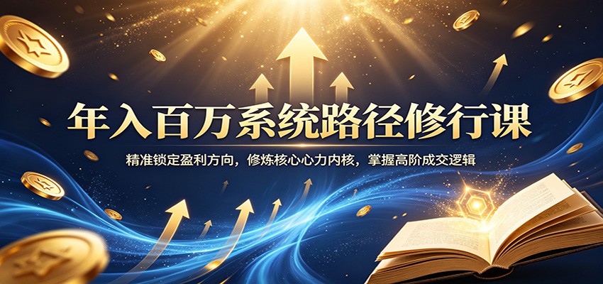 年入百万系统路径修行课：精准锁定盈利方向，修炼核心心力内核，掌握高阶成交逻辑-才疏云网创