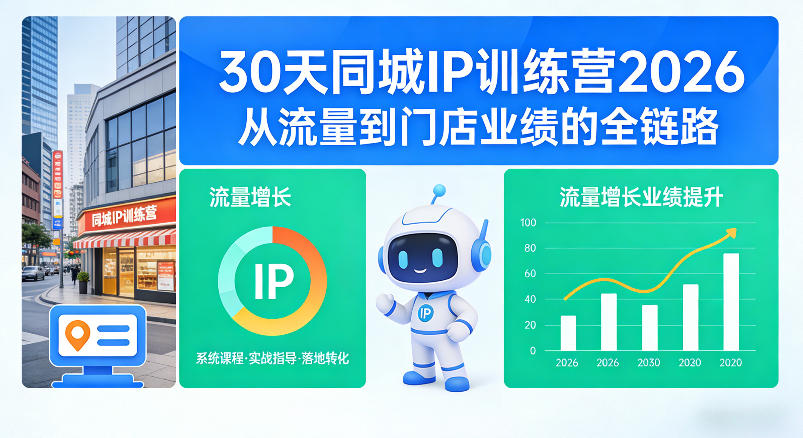 30天同城IP训练营2026年，从流量到门店业绩的全链路-才疏云网创