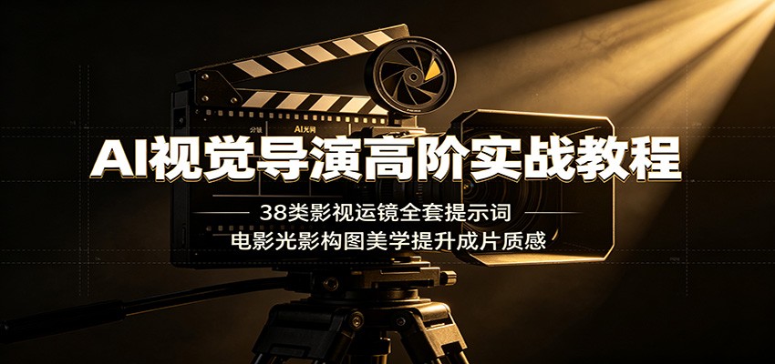 AI视觉导演高阶实战教程：38类影视运镜全套提示词，电影光影构图美学提升成片质感-才疏云网创