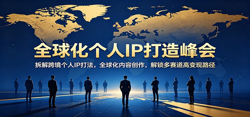 全球化个人IP打造峰会：拆解跨境个人IP打法，全球化内容创作，解锁多赛道高变现路径-才疏云网创