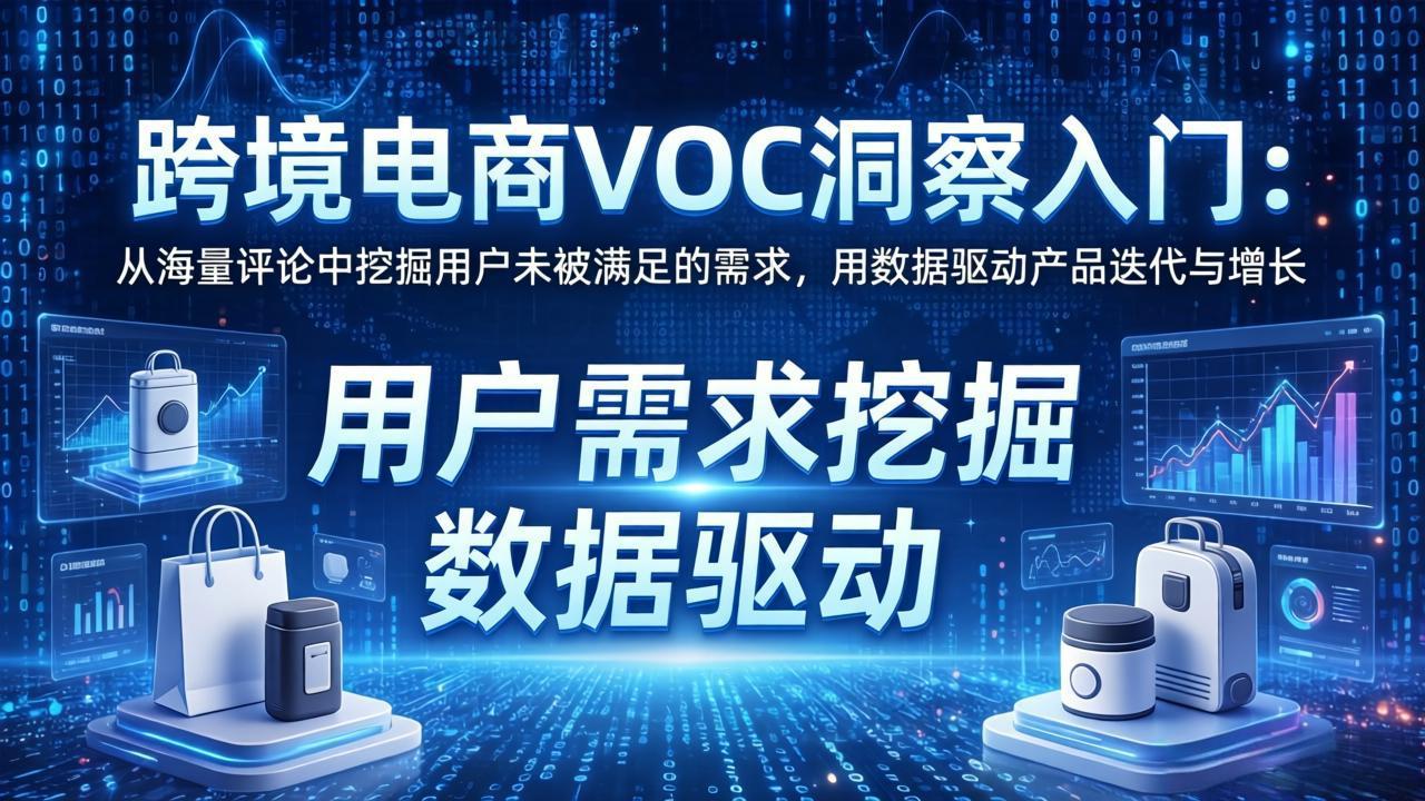 跨境电商VOC洞察入门:从海量评论中挖掘用户未被满足的需求,用数据驱动产品迭代与增长-才疏云网创