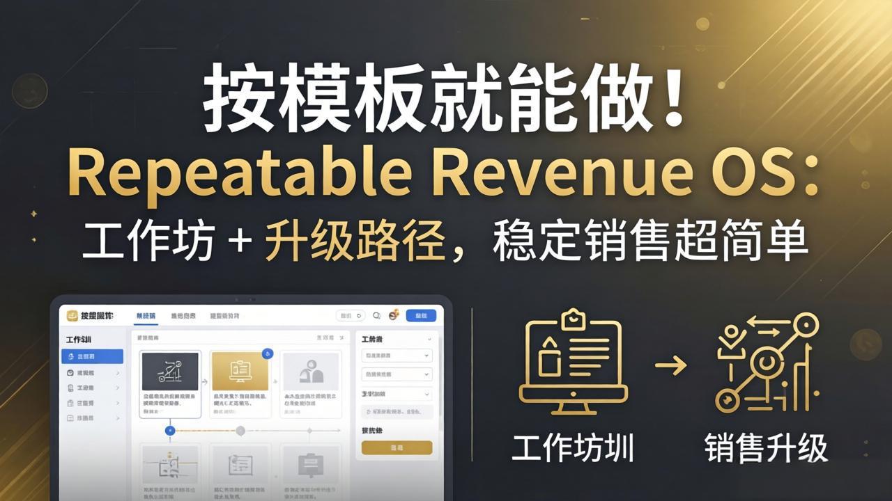 按模板就能做！Repeatable Revenue OS：工作坊 + 升级路径，稳定销售超简单-才疏云网创