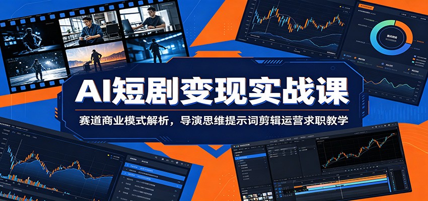 AI短剧变现实战课：赛道商业模式解析，导演思维提示词剪辑运营求职教学-才疏云网创
