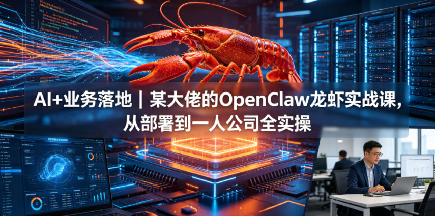 AI+业务落地｜某大佬的OpenClaw小龙虾实战课，从部署到一人公司全实操-才疏云网创