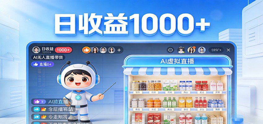 不用露脸不用说话，24小时自动卖货赚钱，全天自动直播，收益看得见-才疏云网创