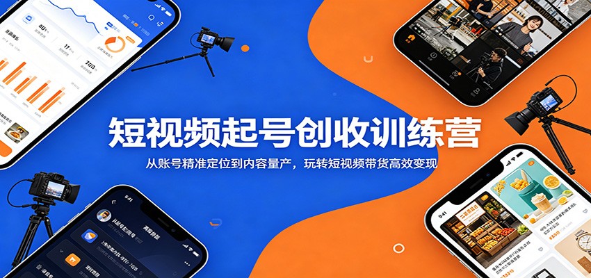 短视频起号创收训练营：从账号精准定位到内容量产，玩转短视频带货高效变现-才疏云网创