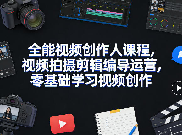 全能视频创作人课程，视频拍摄剪辑编导运营，零基础学习视频创作(更新2026年4月)-才疏云网创