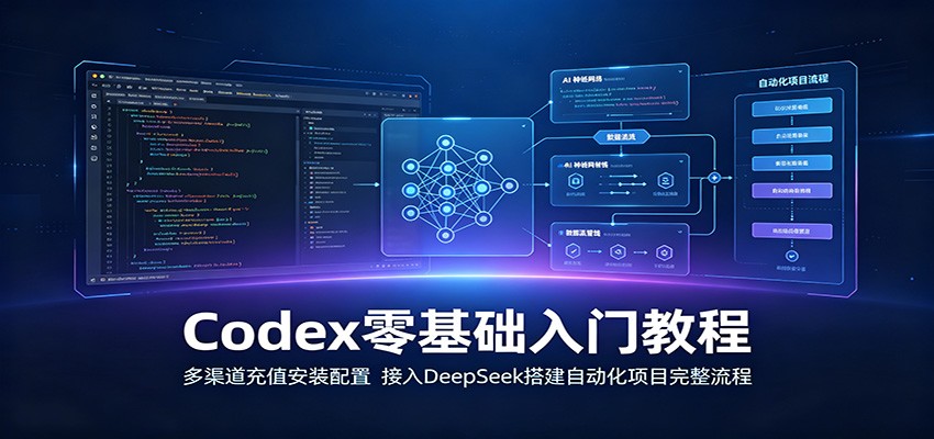 Codex零基础入门教程：多渠道充值安装配置，接入DeepSeek搭建自动化项目完整流程-才疏云网创