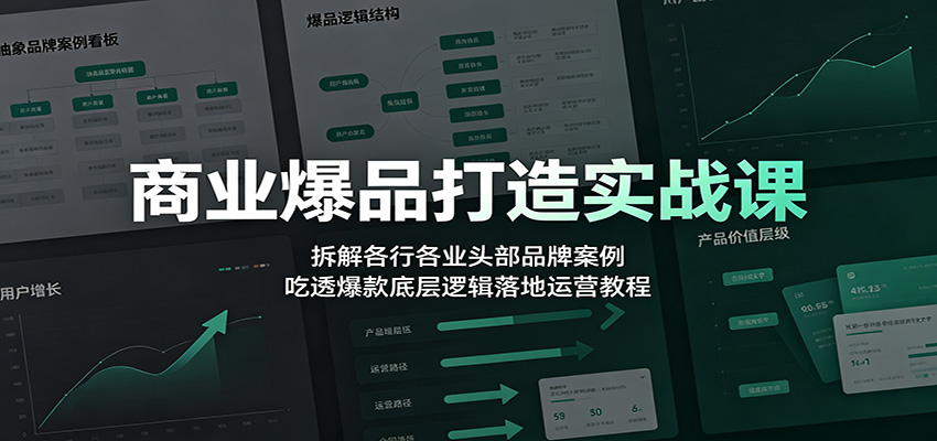 商业爆品打造实战课：拆解各行各业头部品牌案例，吃透爆款底层逻辑落地运营教程-才疏云网创