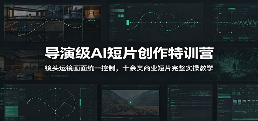 导演级AI短片创作特训营：镜头运镜画面统一控制，十余类商业短片完整实操教学(更新)-才疏云网创