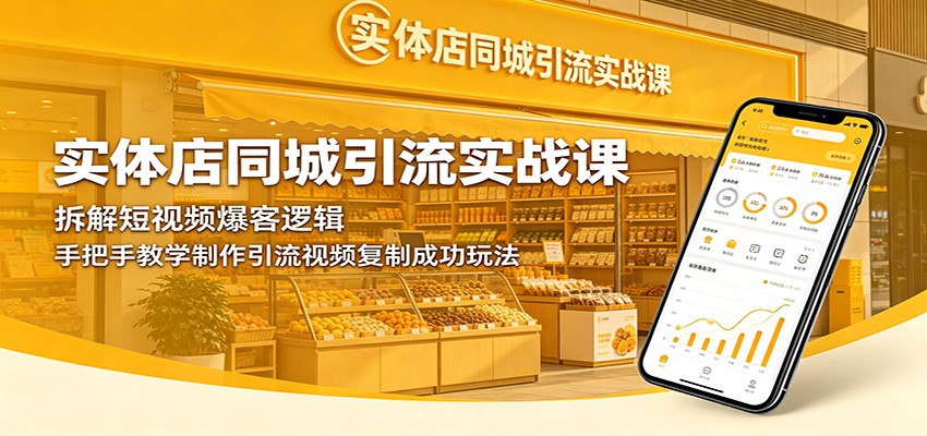 实体店同城引流实战课：拆解短视频爆客逻辑，手把手教学制作引流视频复制成功玩法-才疏云网创