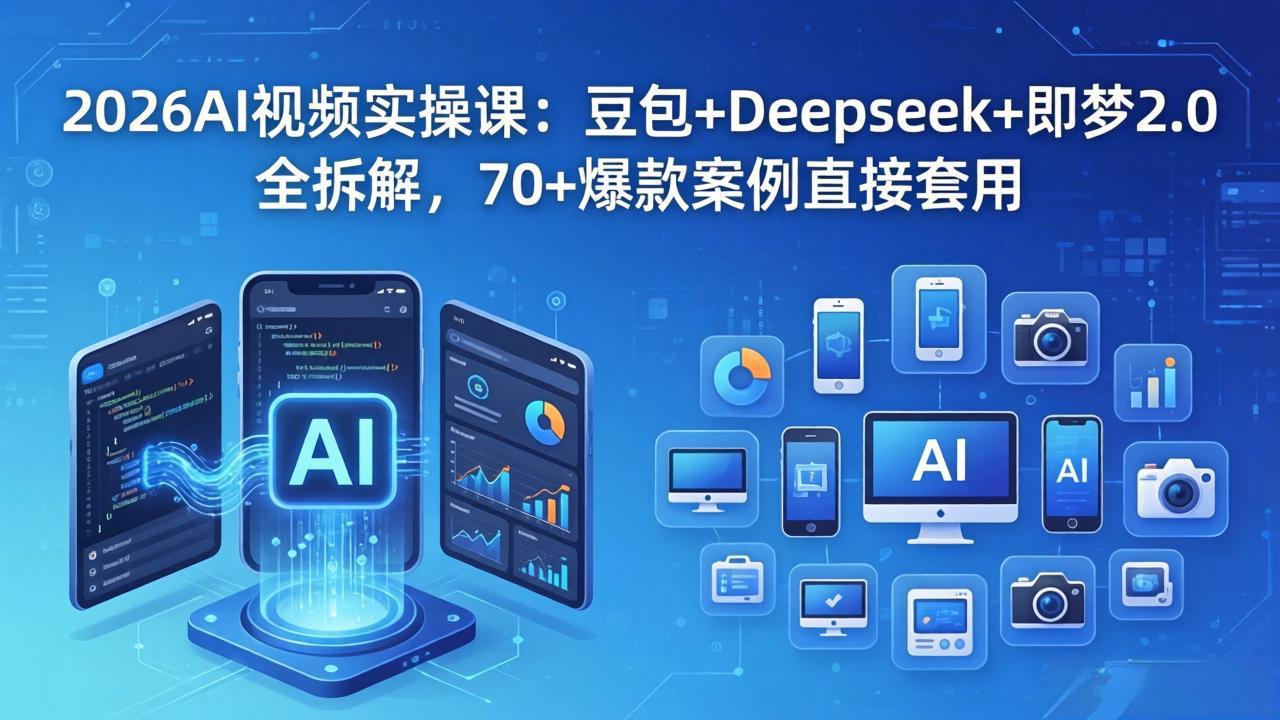 2026AI视频实操课:豆包+Deepseek+即梦2.0全拆解,70+爆款案例直接套用-才疏云网创