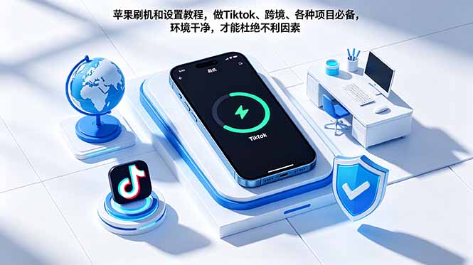 苹果刷机和设置教程，做Tiktok、跨境、各种项目必备，环境干净，才能杜绝不利因素-才疏云网创