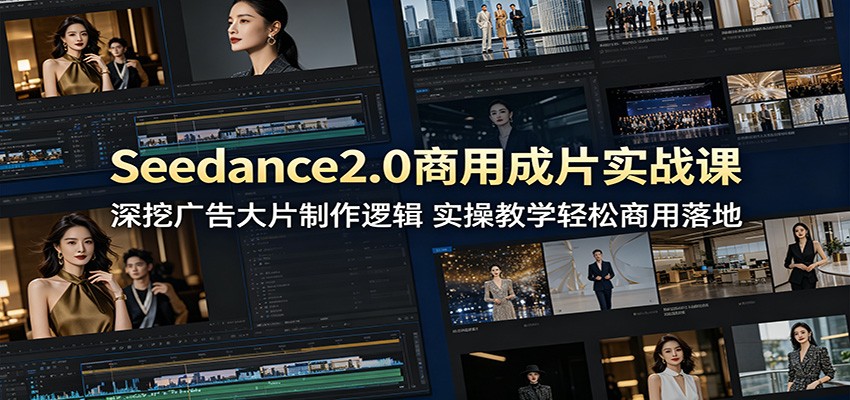 Seedance2.0商用成片实战课:深挖广告大片制作逻辑,实操教学轻松商用落地-才疏云网创