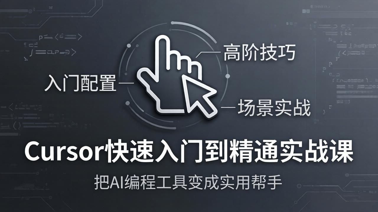 Cursor快速入门到精通实战课：入门配置+高阶技巧+场景实战，把AI编程工具变成实用帮手-才疏云网创