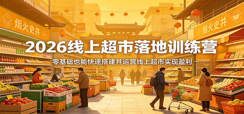 2026线上超市落地训练营，零基础也能快速搭建并运营线上超市实现盈利-才疏云网创