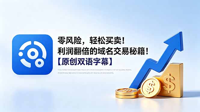 零风险，轻松买卖！利润翻倍的域名交易秘籍！【原创双语字幕】-才疏云网创