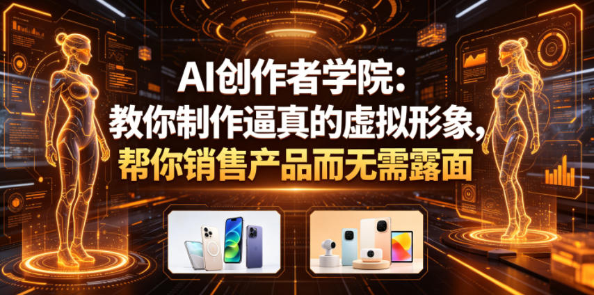 AI创作者学院:教你制作逼真的虚拟形象,帮你销售产品而无需露面【原创双语字幕】-才疏云网创