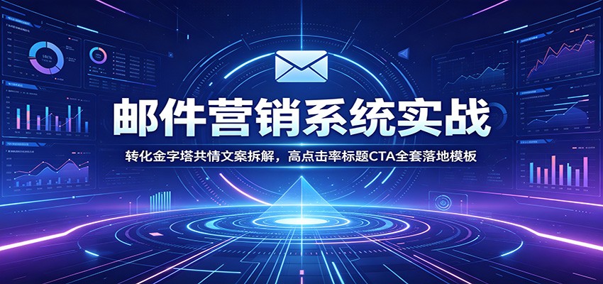 邮件营销系统实战：转化金字塔共情文案拆解，高点击率标题CTA全套落地模板-才疏云网创
