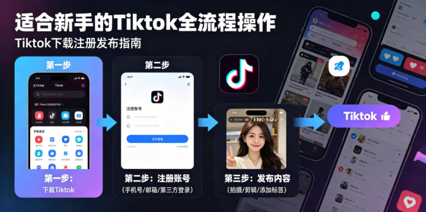 Tiktok下载注册发布，适合新手的Tiktok全流程操作-才疏云网创