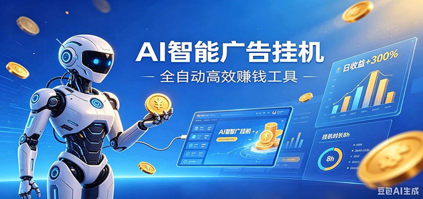 AI智能广告挂机，小白轻松上手，在家自动赚收益-才疏云网创