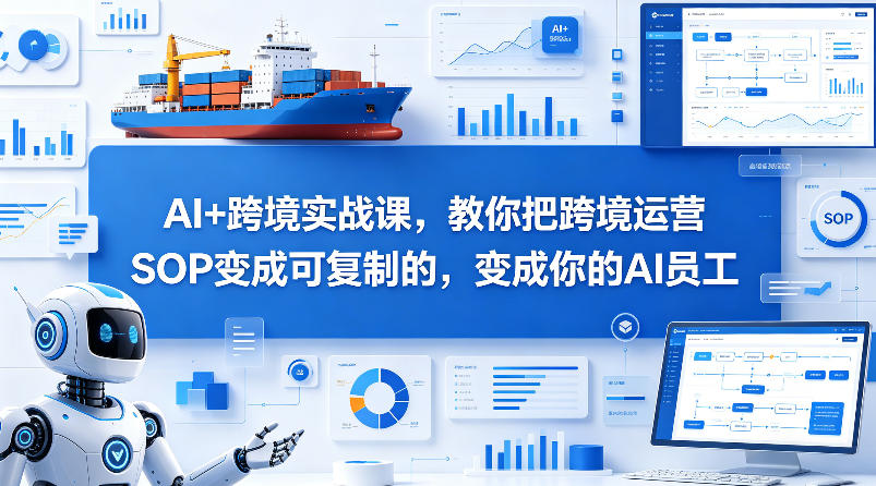 AI+跨境实战课，教你把跨境运营S0变成可复制的，变成你的AI员工-才疏云网创