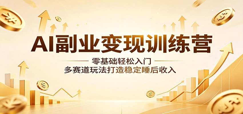 AI副业变现训练营：零基础轻松入门，多赛道玩法打造稳定睡后收入-才疏云网创