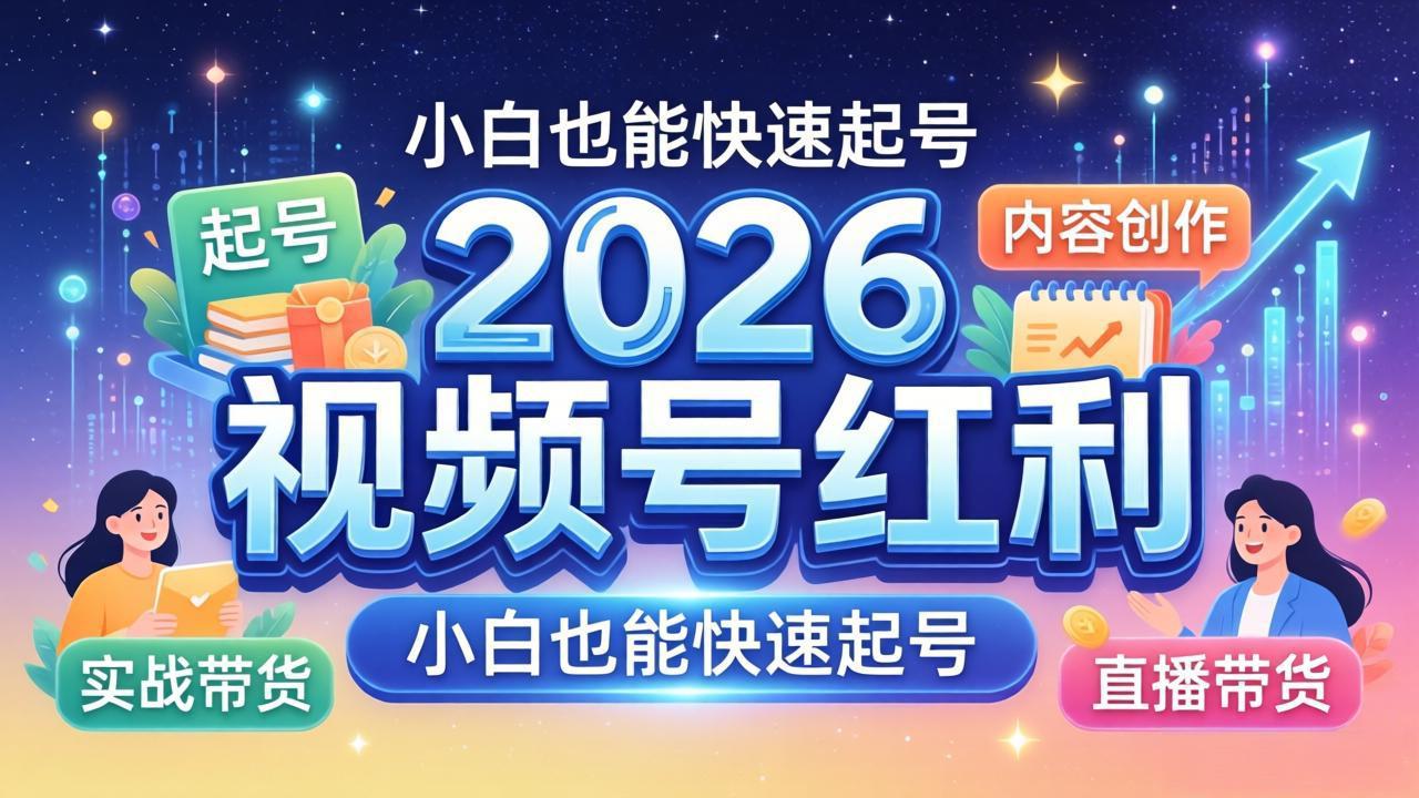 2026视频号红利实战营，大佬亲授起号、内容、直播、IP、投流、私域、矩阵全套落地打法-才疏云网创