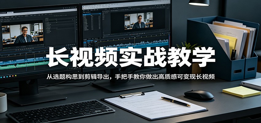 长视频实战教学，从选题构思到剪辑导出，手把手教你做出高质感可变现长视频-才疏云网创