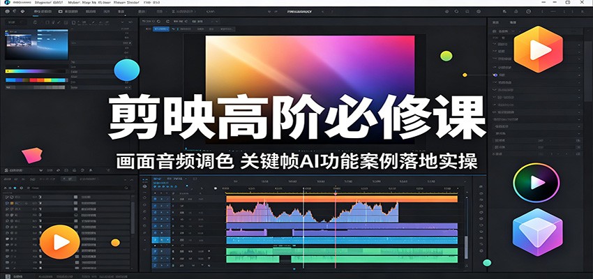 剪映高阶必修课：画面音频调色，关键帧AI功能案例落地实操-才疏云网创