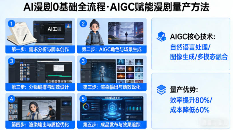 AI漫剧0基础全流程,快速掌握AIGC赋能的漫剧量产方法-才疏云网创