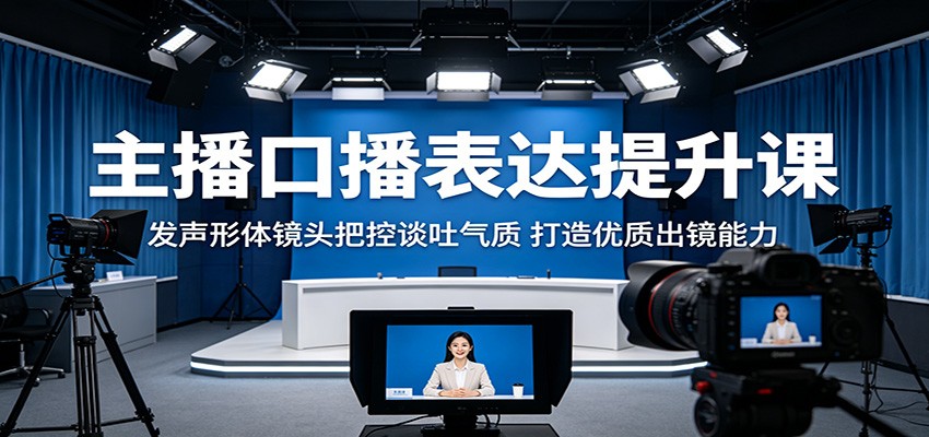 主播口播表达提升课：发声形体镜头把控谈吐气质，打造优质出镜能力-才疏云网创