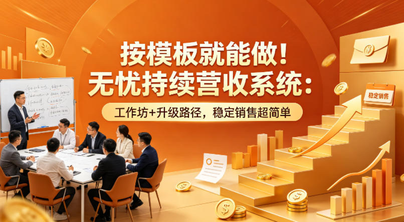 按模板就能做！无忧持续营收系统：工作坊+升级路径，稳定销售超简单【原创双语字幕】-才疏云网创