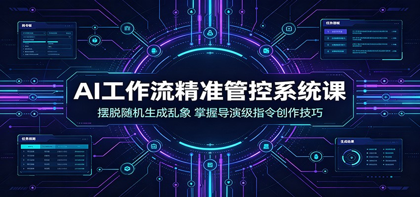 AI工作流精准管控系统课：摆脱随机生成乱象，掌握导演级指令创作技巧-才疏云网创