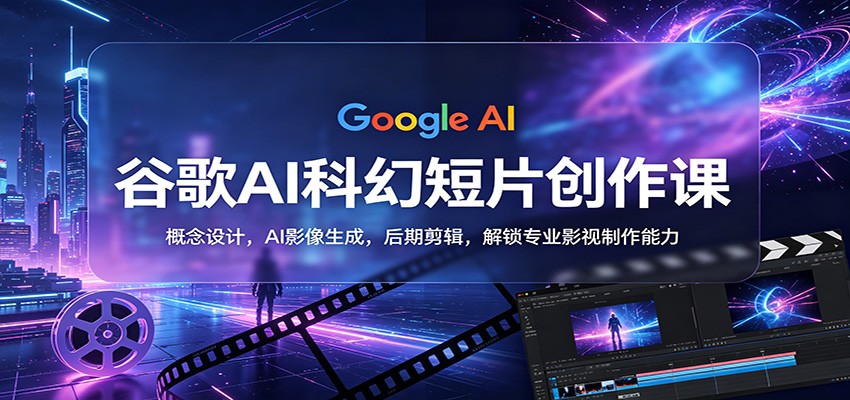 谷歌AI科幻短片创作课:概念设计,AI影像生成,后期剪辑,解锁专业影视制作能力-才疏云网创
