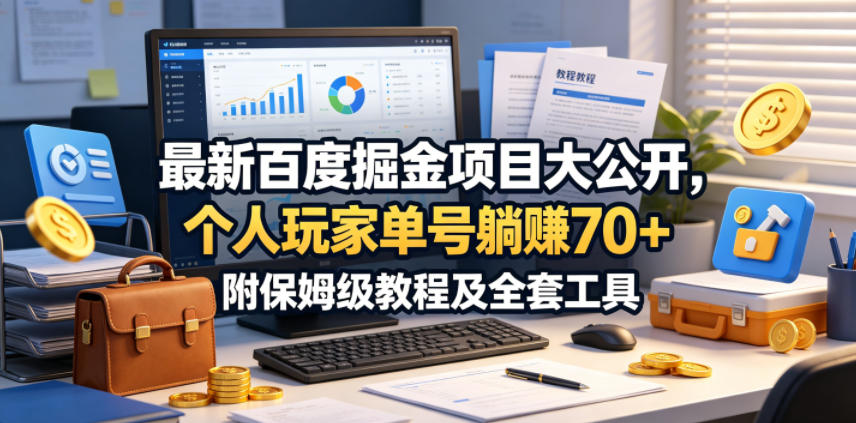 最新百度掘金项目大公开,个人玩家单号躺賺70+,附保姆级教程及全套工具【揭秘】-才疏云网创