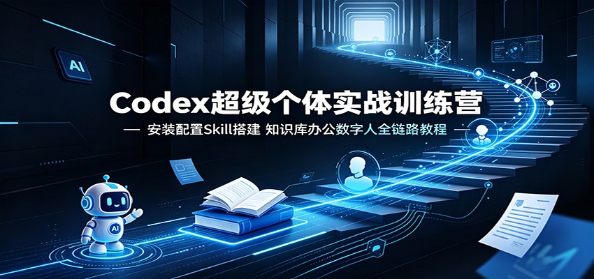 Codex超级个体实战训练营：安装配置Skill搭建，知识库办公数字人全链路教程-才疏云网创