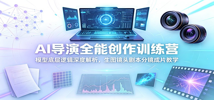 AI导演全能创作训练营：模型底层逻辑深度解析，生图镜头剧本分镜成片教学-才疏云网创