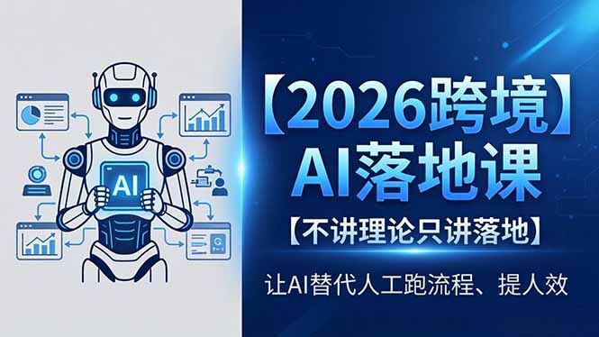 2026跨境AI落地课,不讲理论只讲落地,让AI替代人工跑流程、提人效-才疏云网创