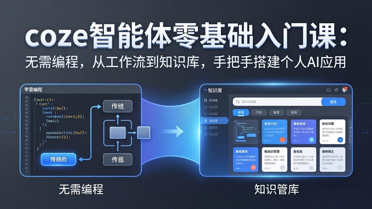 coze智能体零基础入门课：无需编程，从工作流到知识库，手把手搭建个人AI应用-才疏云网创