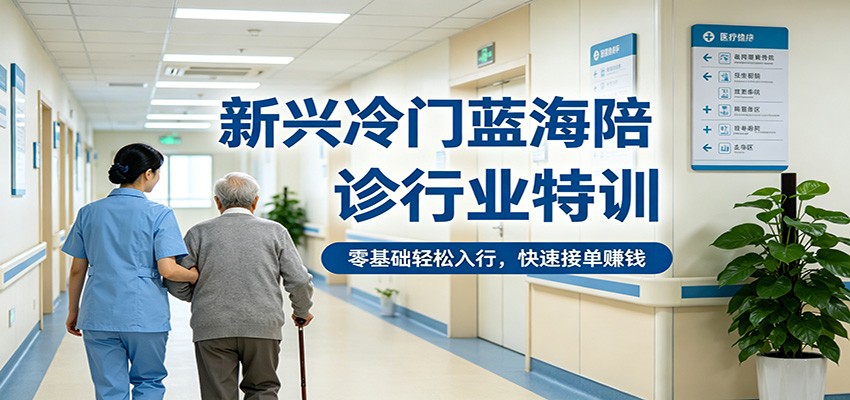 新兴冷门蓝海陪诊行业特训，零基础轻松入行，快速接单赚钱-才疏云网创