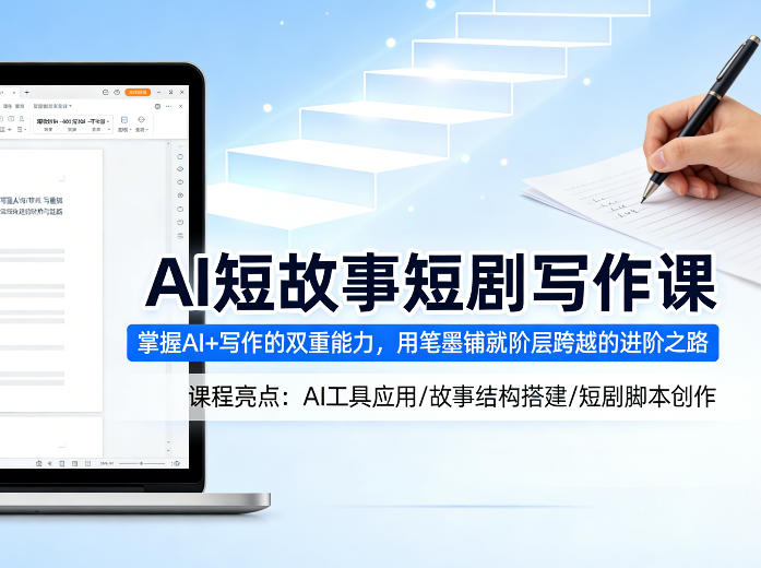 AI短故事短剧写作课，掌握AI+写作的双重能力，用笔墨铺就阶层跨越的进阶之路-才疏云网创